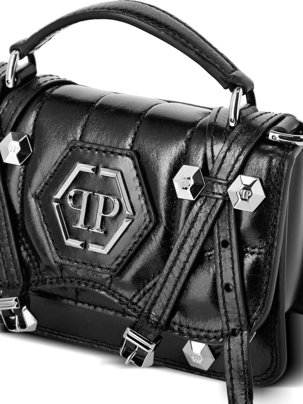small Hexagon leather tote bag - 4