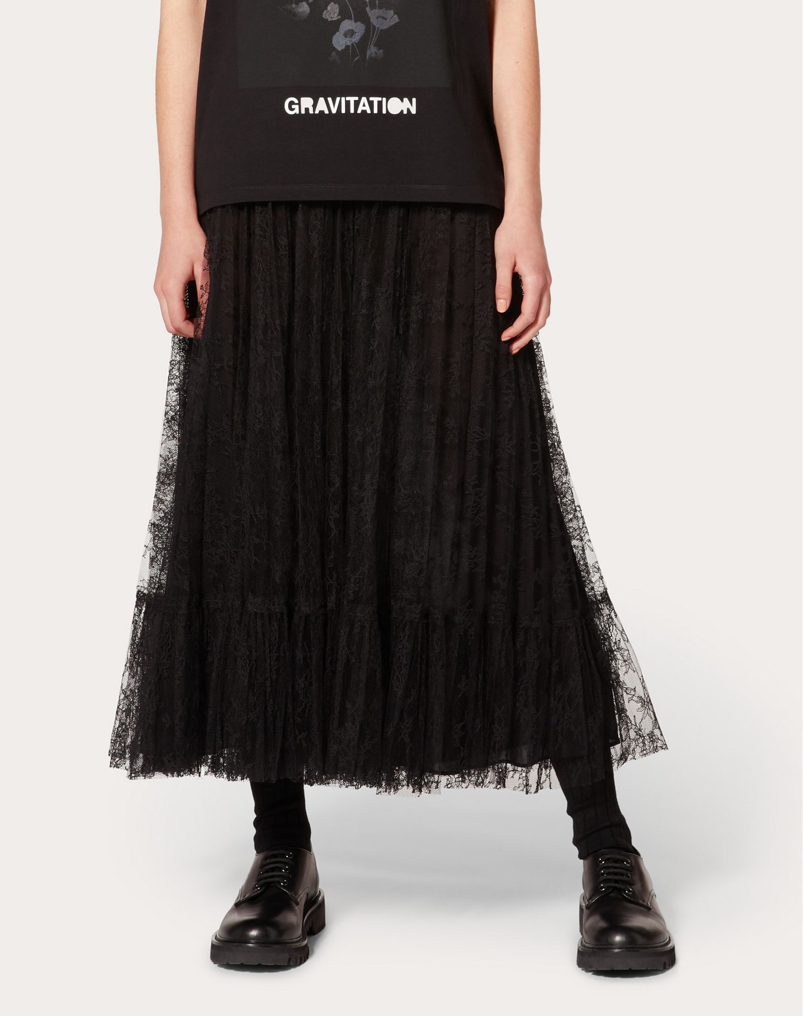 Pleated Lace Skirt - 3