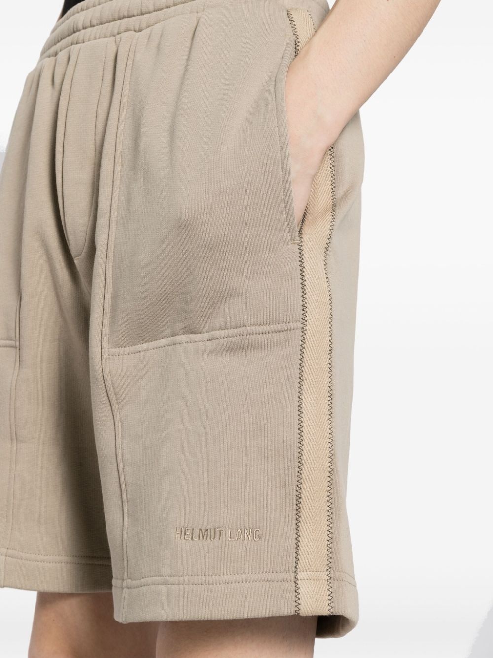 logo-embroidered tape track shorts - 5