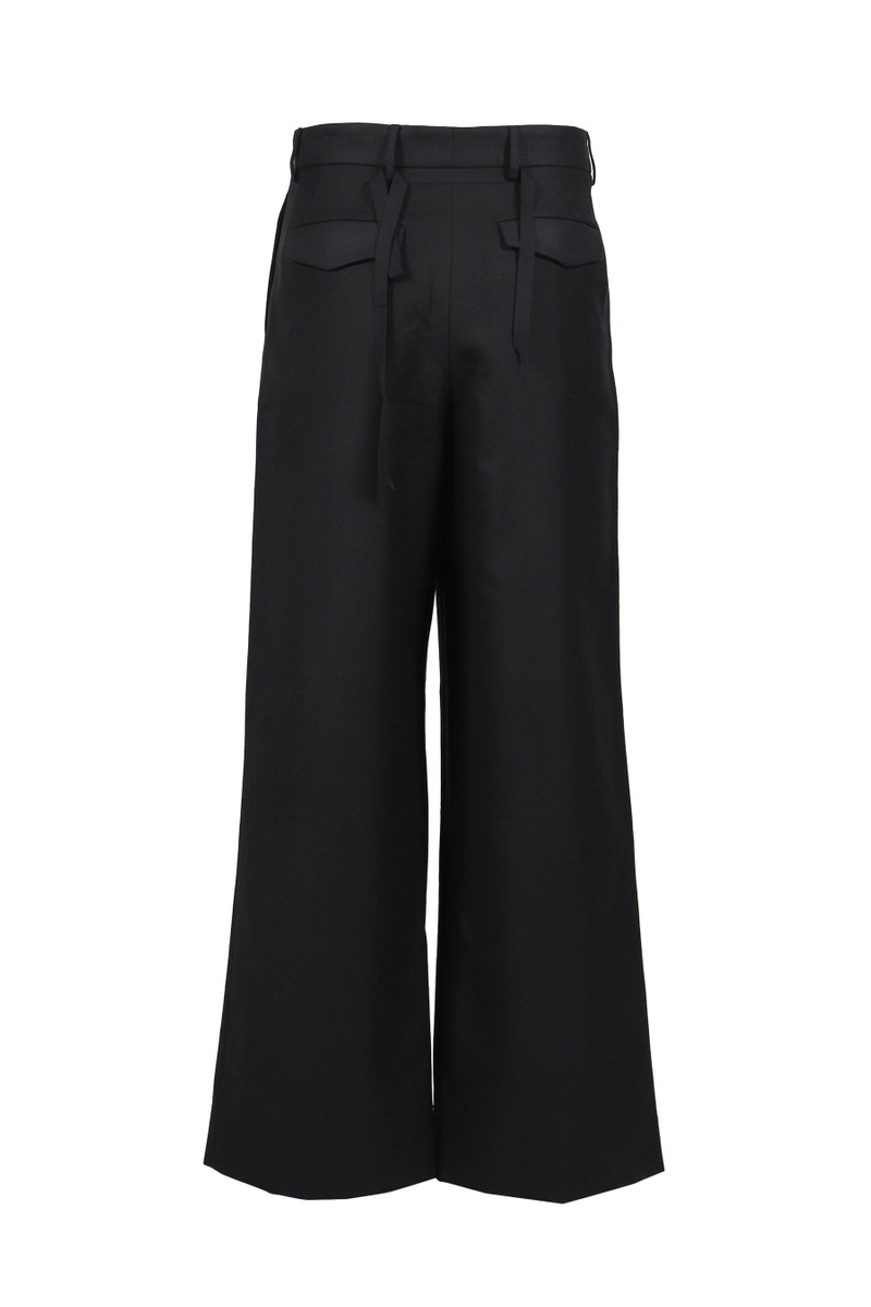 MARINA YEE WIDE-LEGGED ELASTICATED TROUSERS / BLK outlook