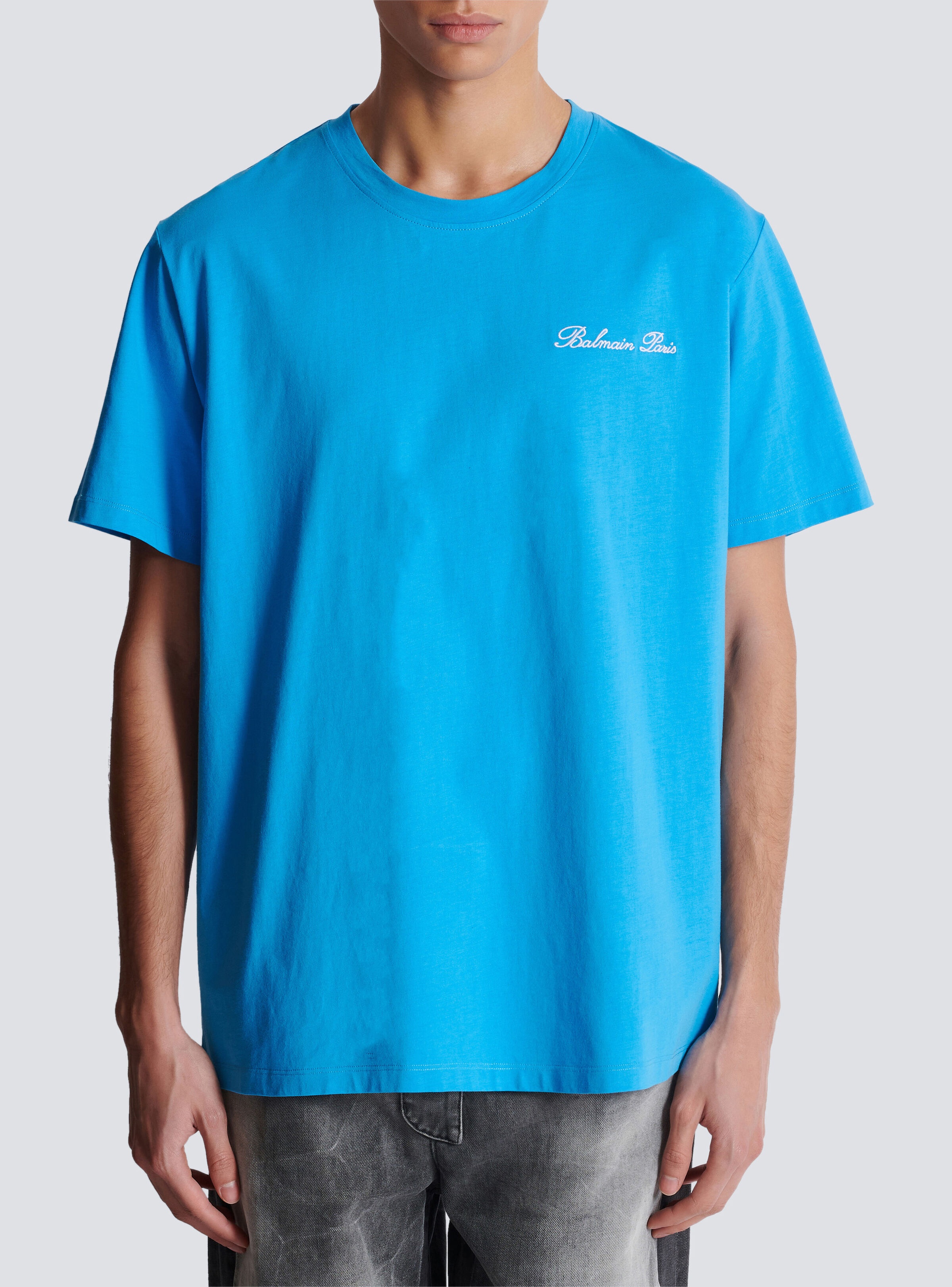 Relaxed T-shirt with Balmain Signature embroidery - 5