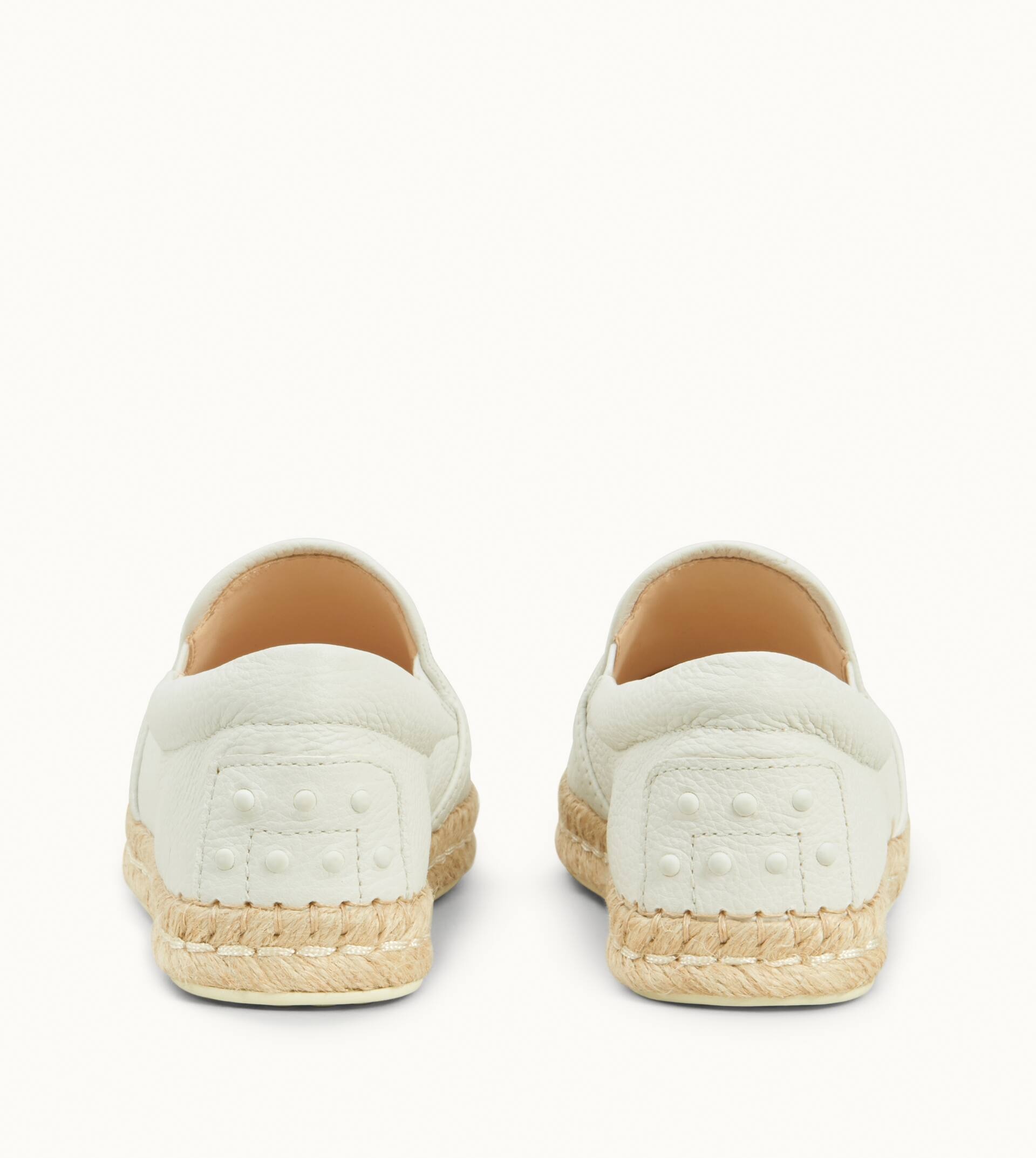 SLIP-ONS IN LEATHER - OFF WHITE, BEIGE - 3