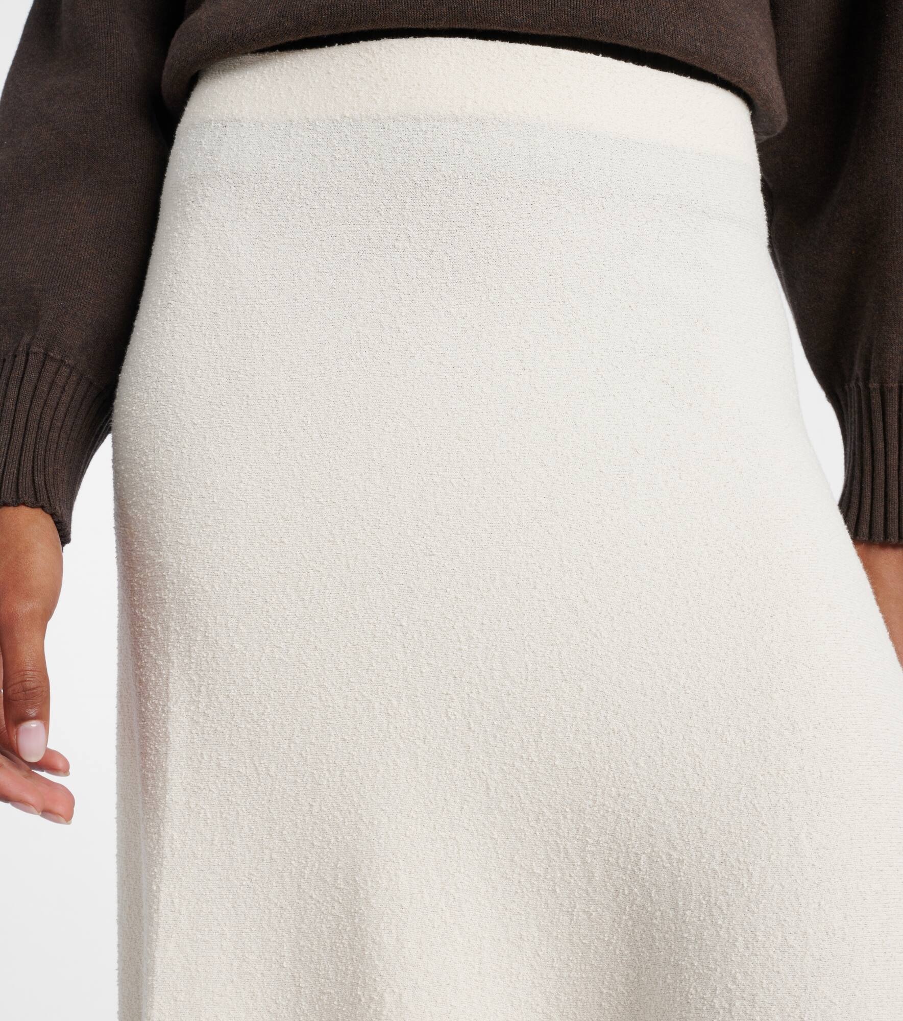 Knitted cotton-blend maxi skirt - 4