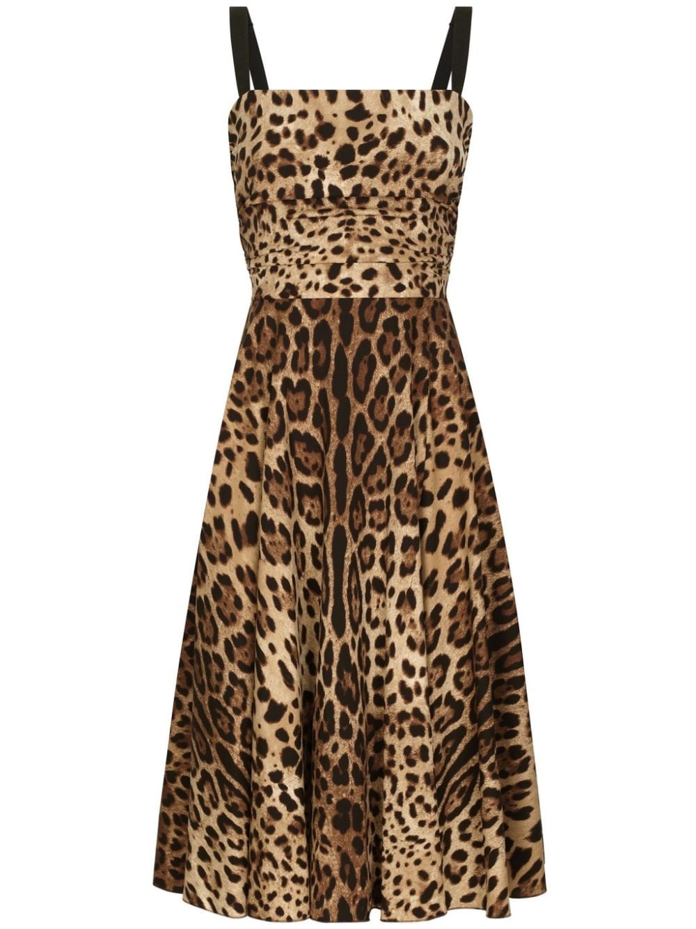 leopard-print midi dress - 1