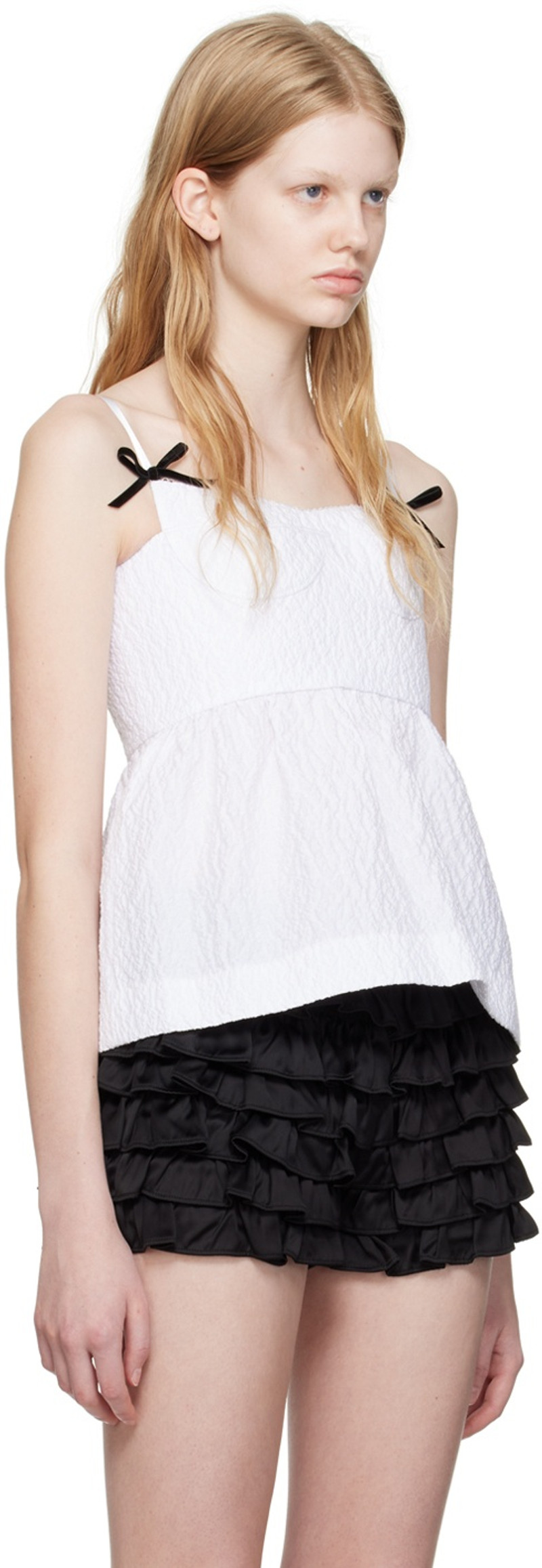 SHUSHU/TONG White Bow Camisole outlook