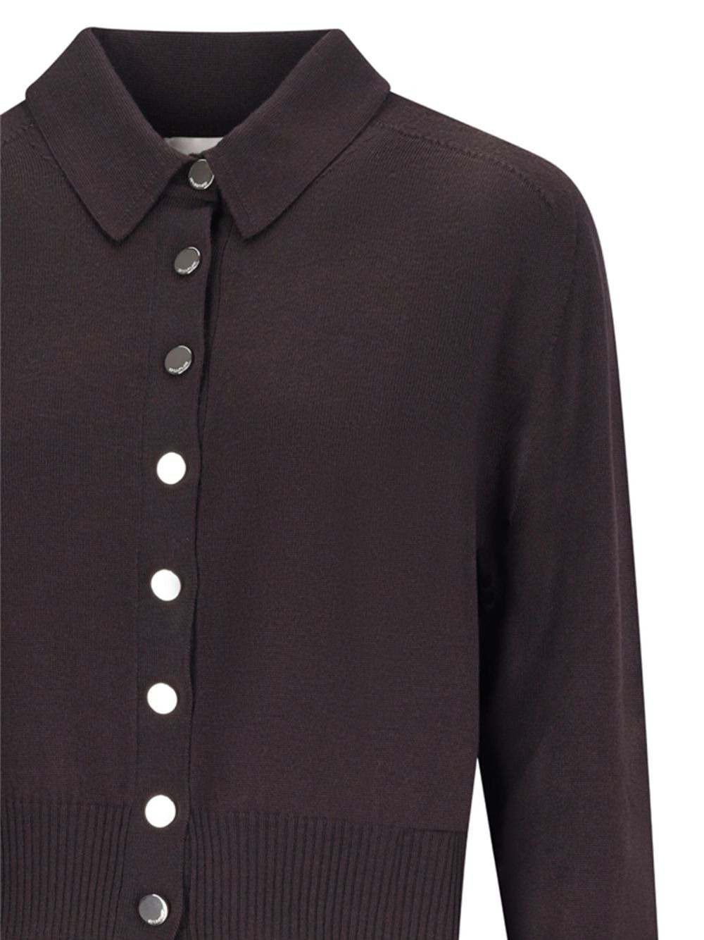 button-fastening collared cardigan - 3