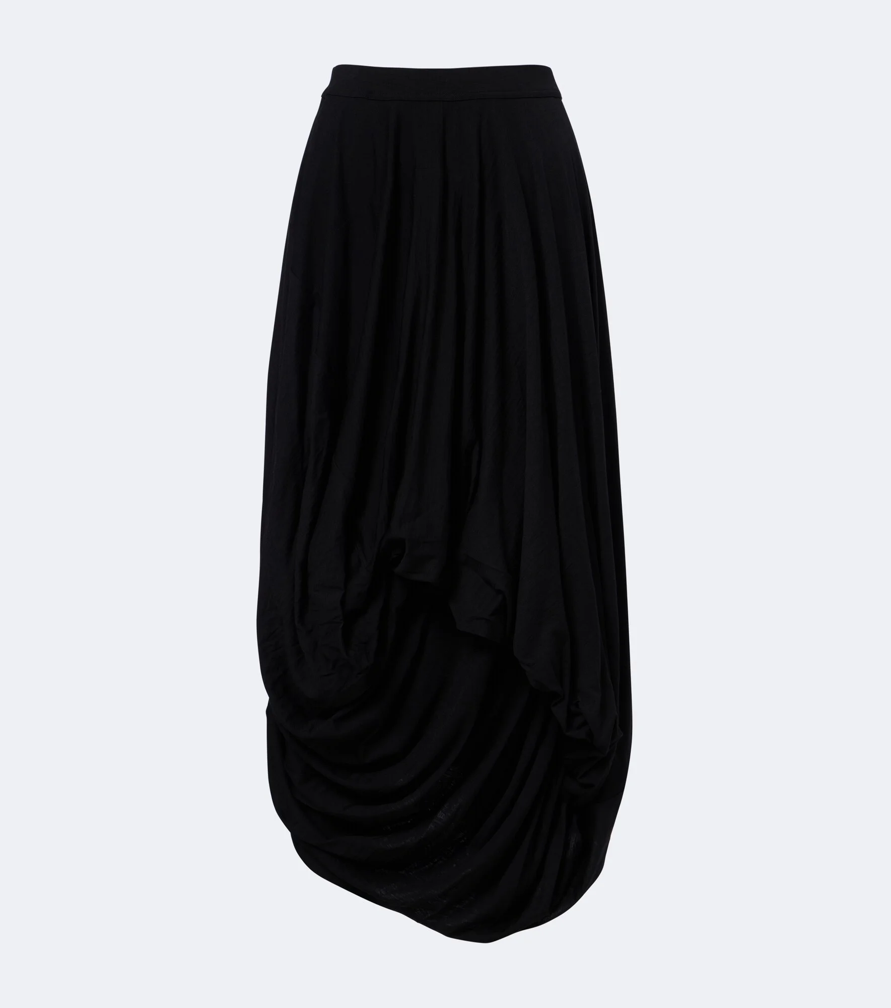 Asymmetric draped wool midi skirt - 1