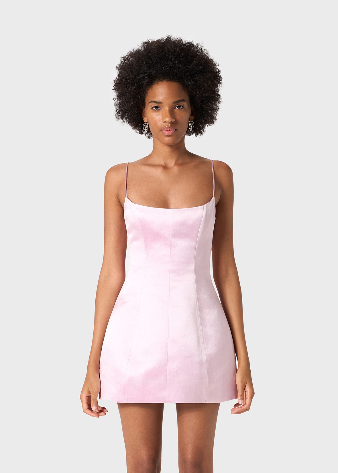 MINI DRESS IN DUCHESSE SATIN WITH SHAPED SKIRT - 3