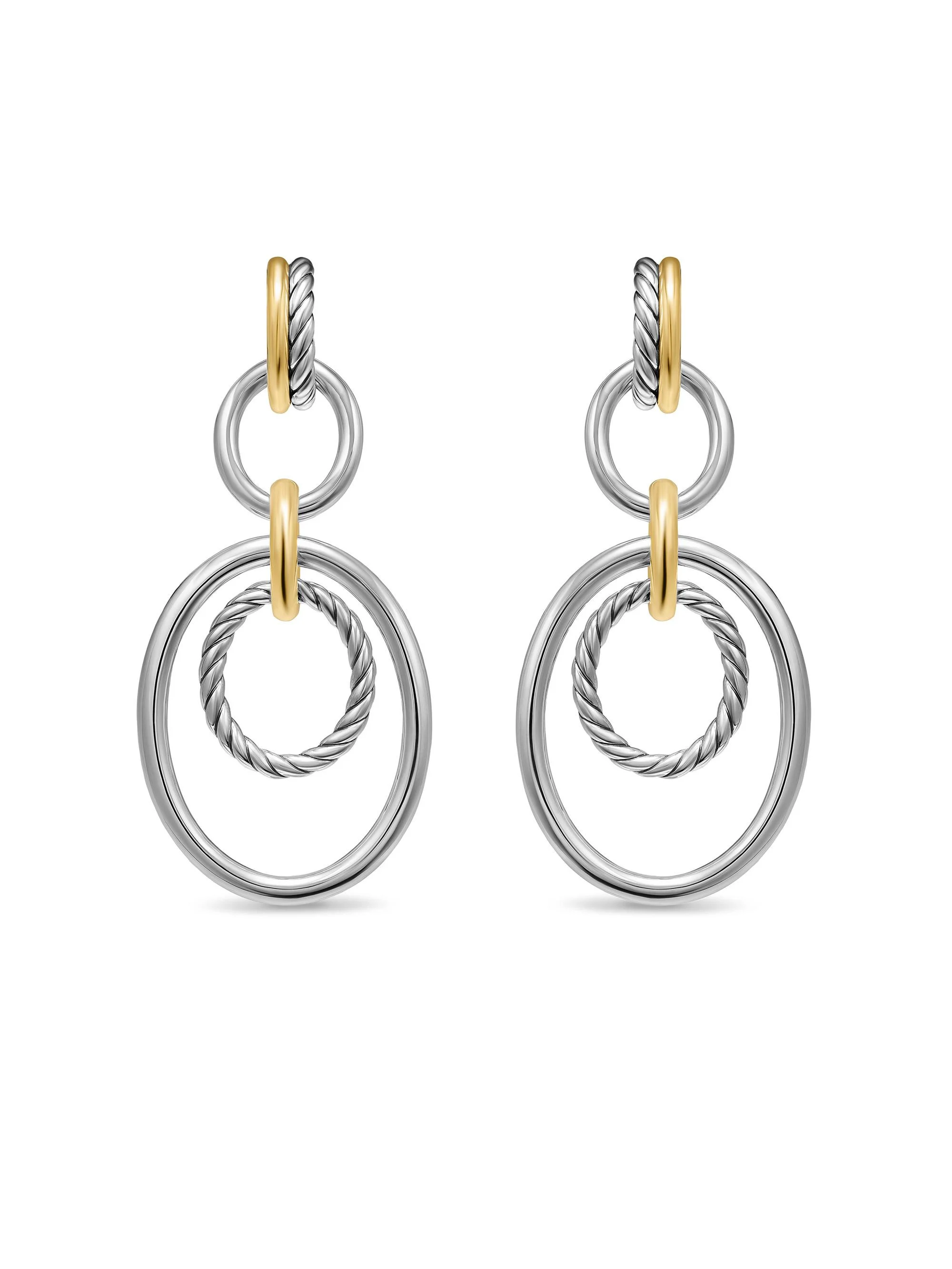 Women's DY Mercer Mobile Drop Earrings in Sterling Silver with 18K Yellow Gold, 65.7MM - Silver - 1