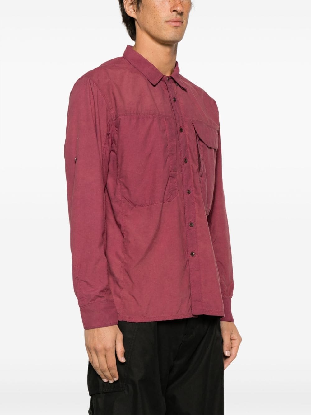 spread-collar button-up shirt - 3