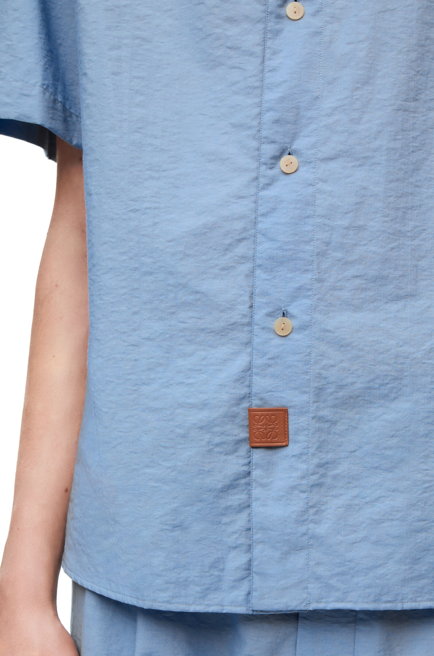 Pleated bowling shirt in cotton and polyamide - 5