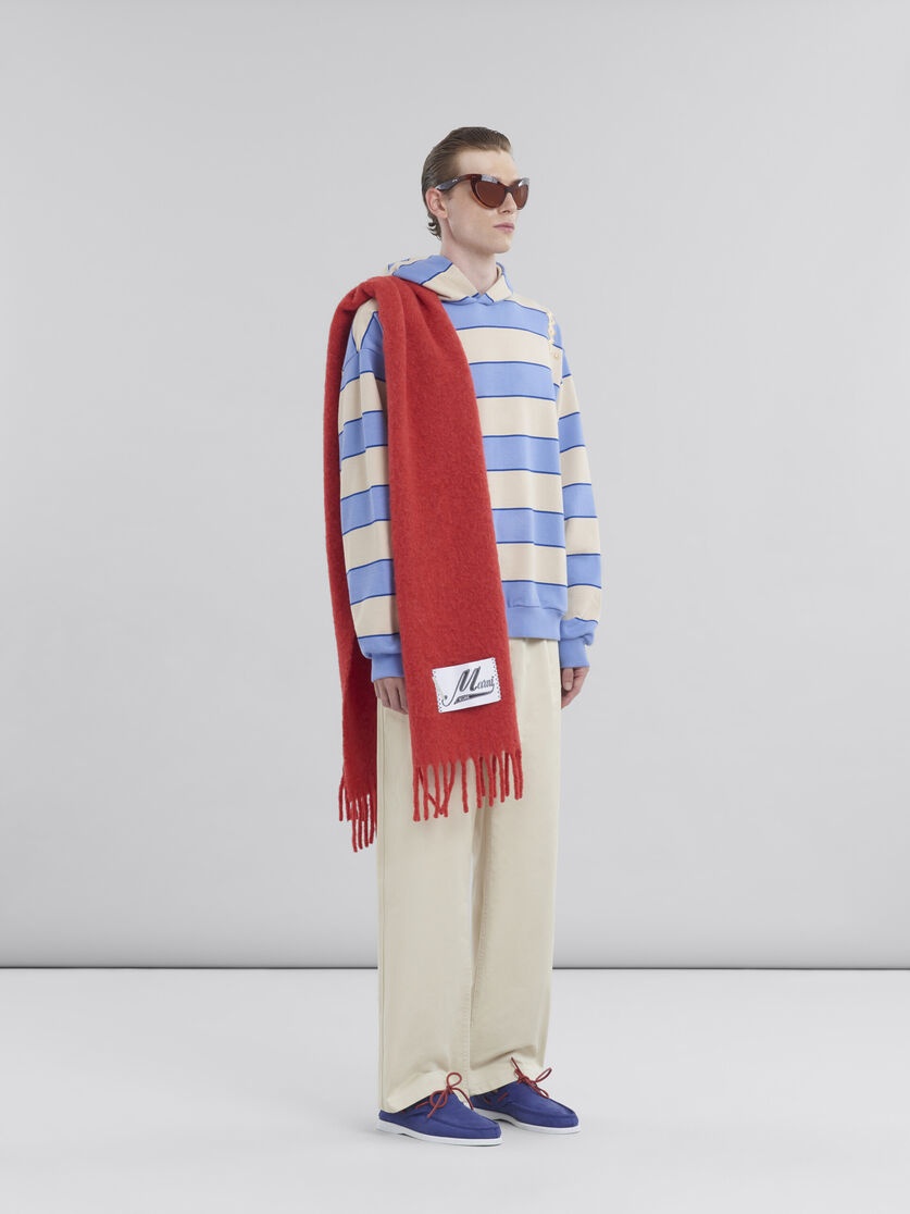 LIGHT BLUE AND BEIGE OVERSIZED HOODIE - 5