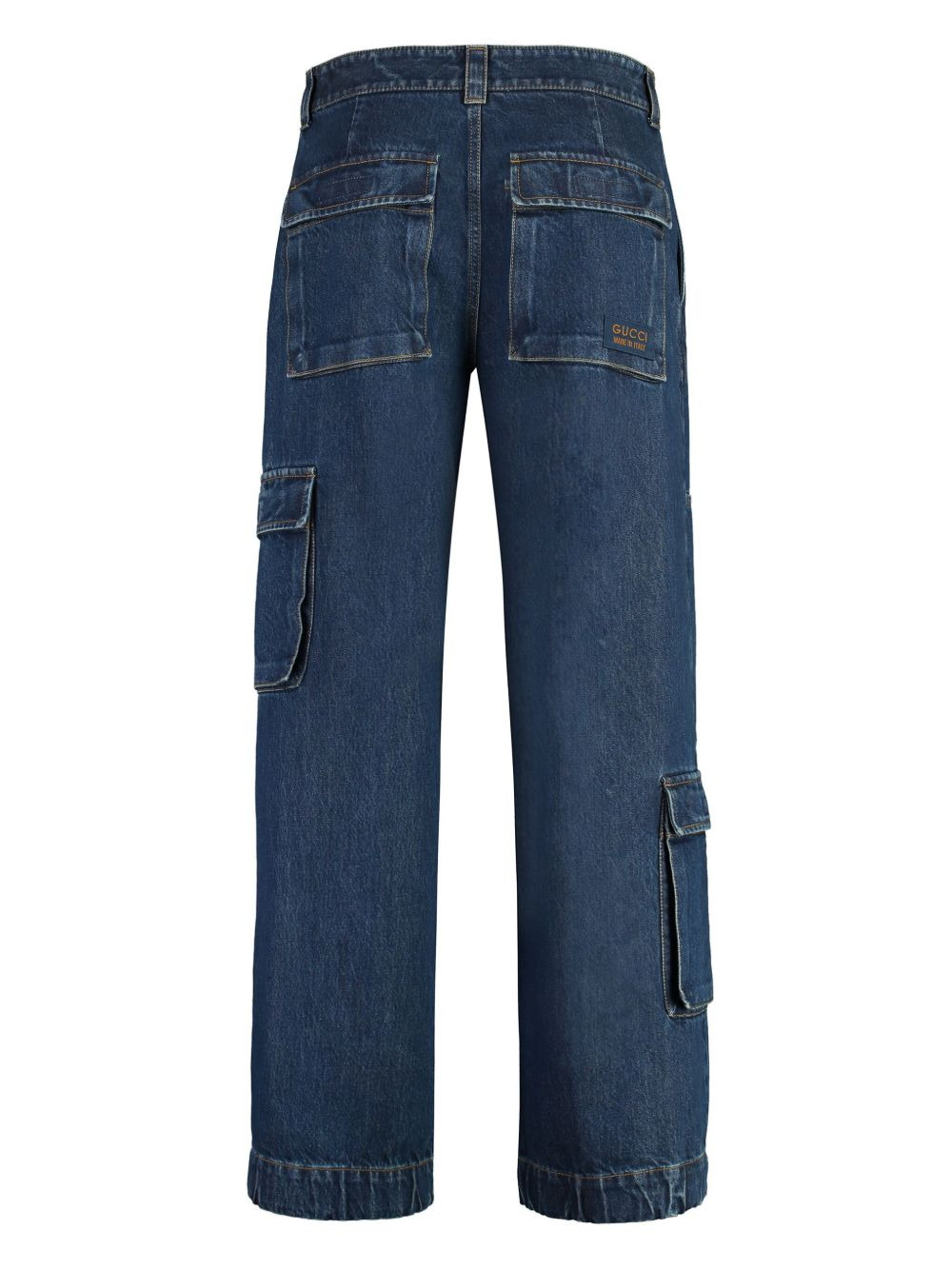logo-patch cotton wide-leg jeans - 5