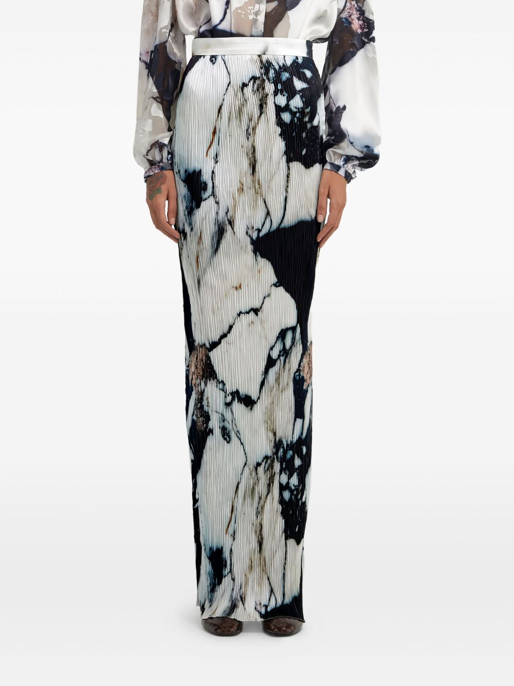 marble-print maxi skirt - 3