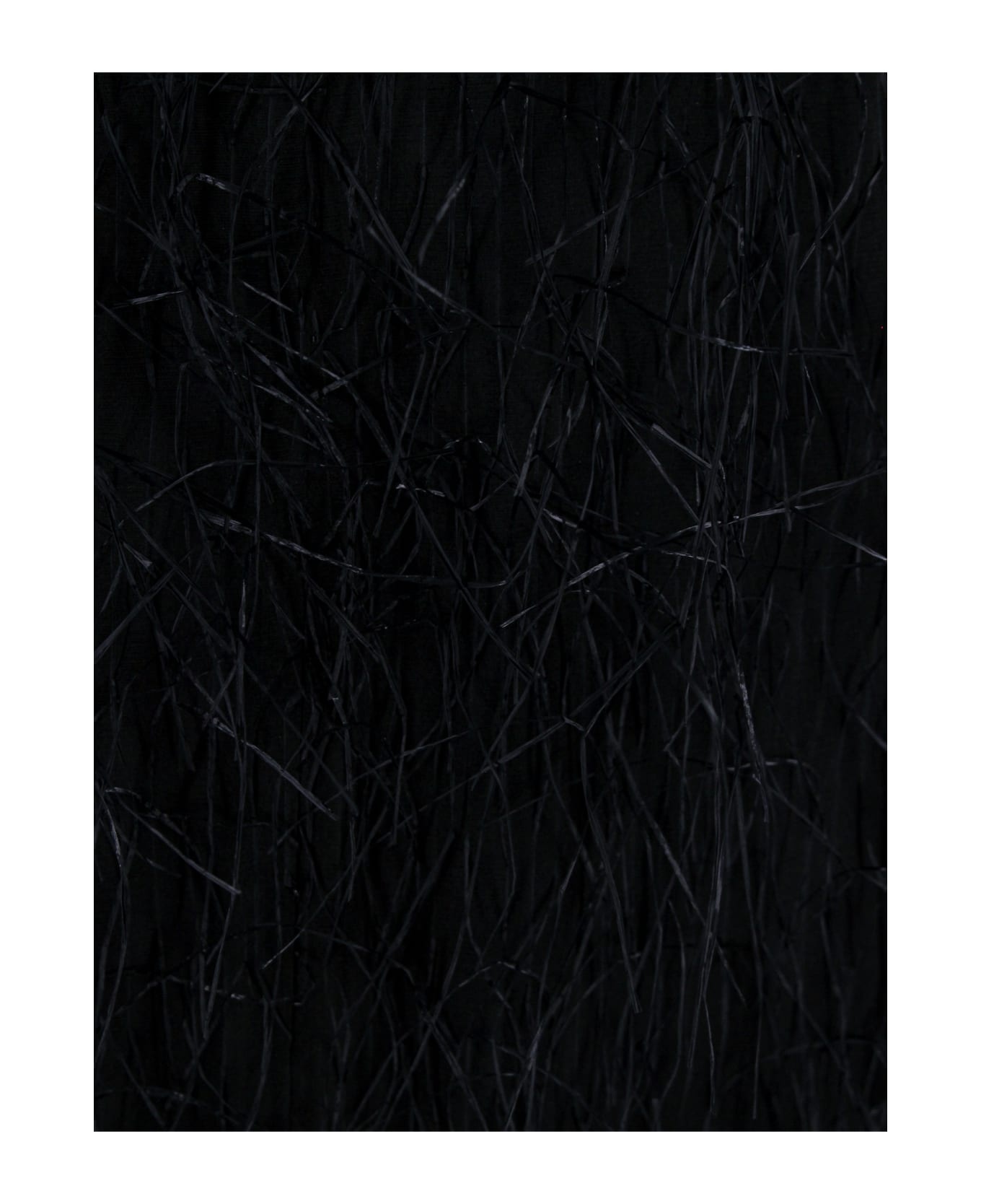 Viscose And Silk Dress With Rafia Details - 3