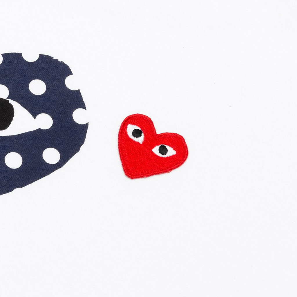 COMME DES GARCONS PLAY POLKA DOT DUO T-SHIRT - WHITE - 4