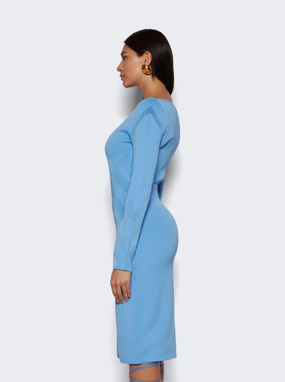 Orietta Long Sleeve Midi Dress Foxglove Blue - 4