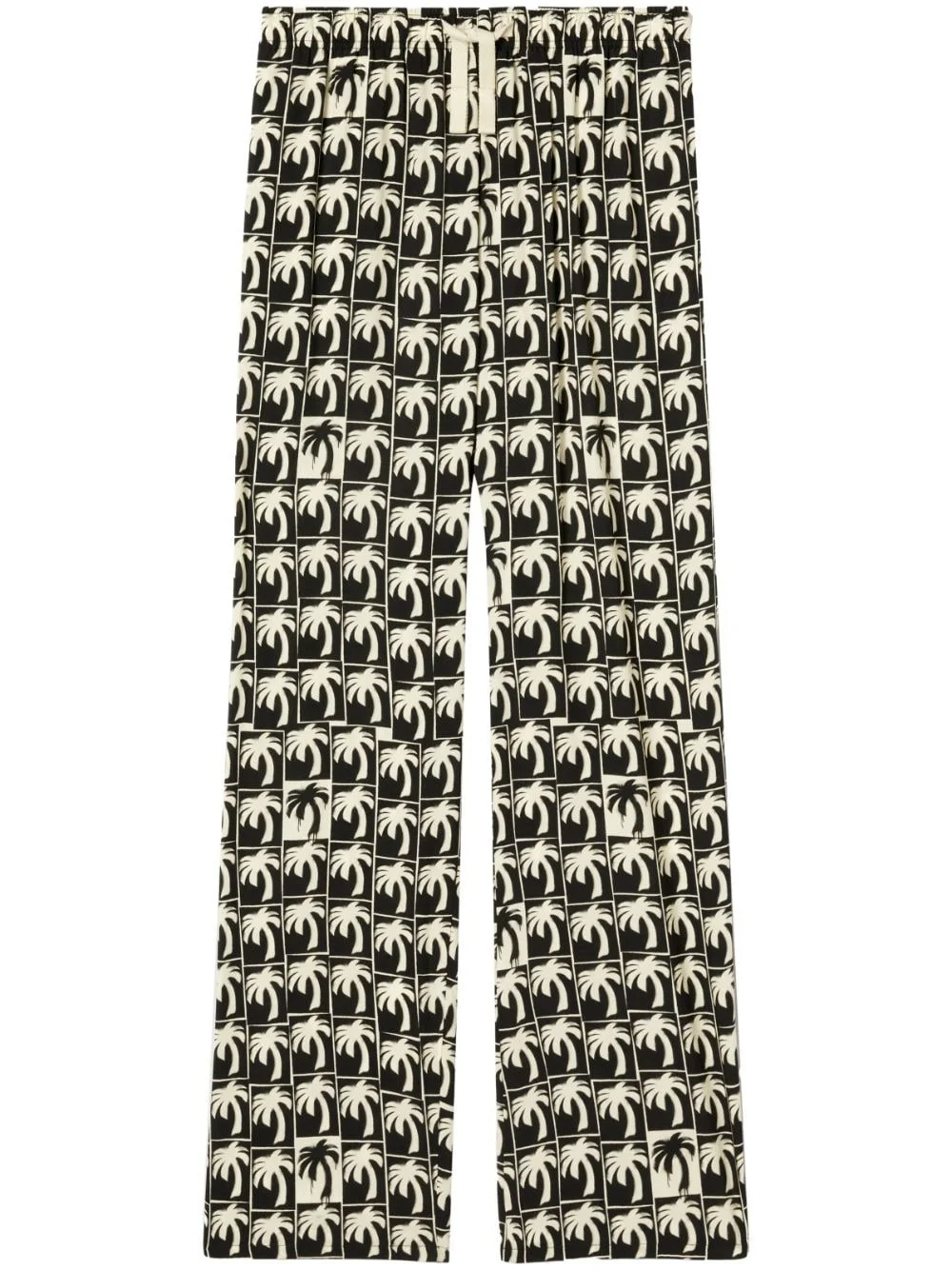 palm-tree print wide-leg trousers - 1
