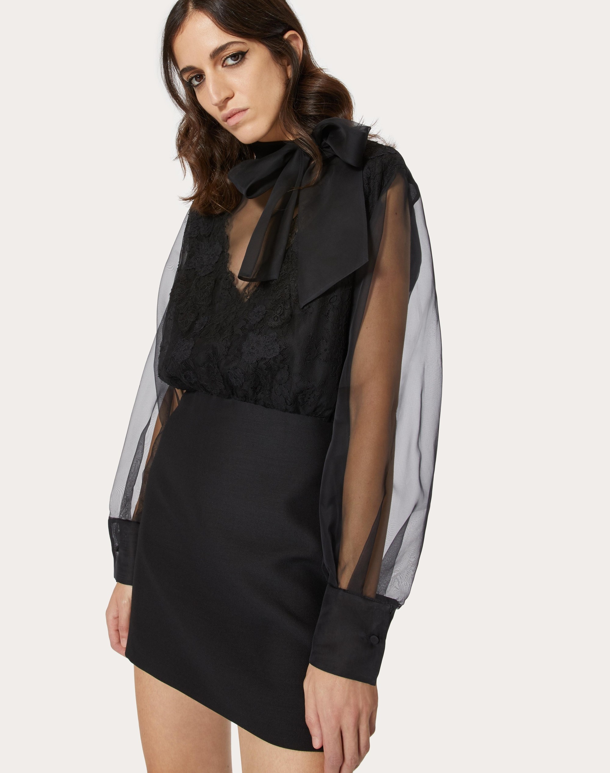 CREPE COUTURE AND ORGANZA DRESS - 5