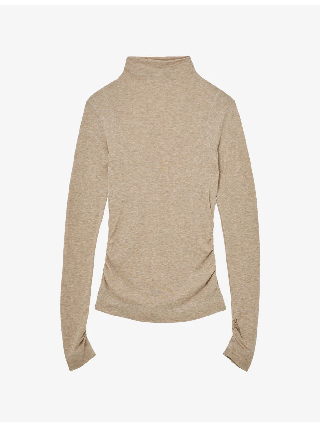 Heidi Mock-Neck Stretch Wool-Blend Top - 1