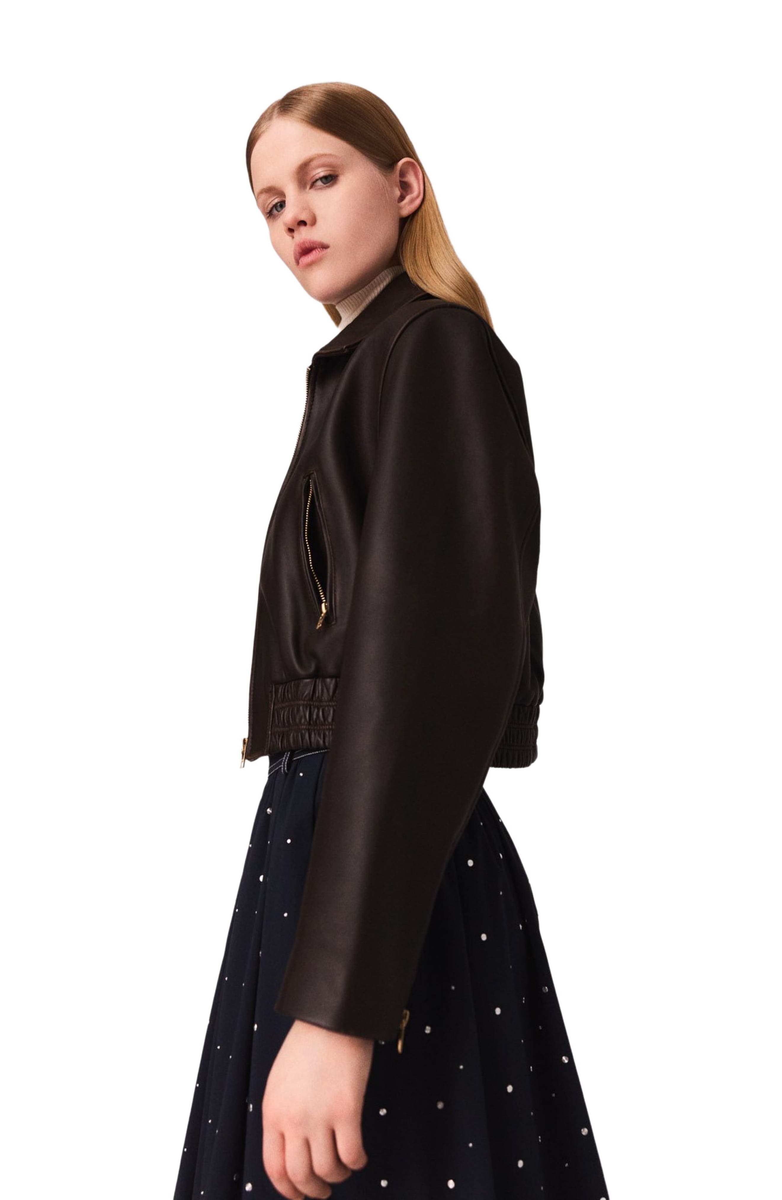 maje Vintage leather jacket in Brown at Nordstrom - 3