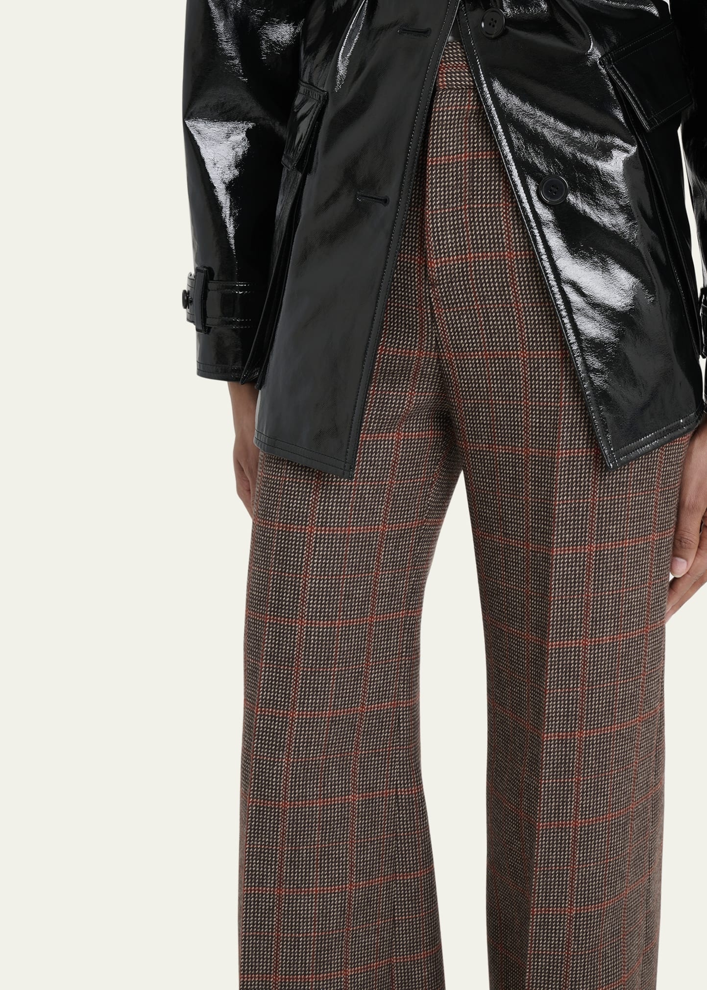 Plaid Wide-Leg Pants - 5