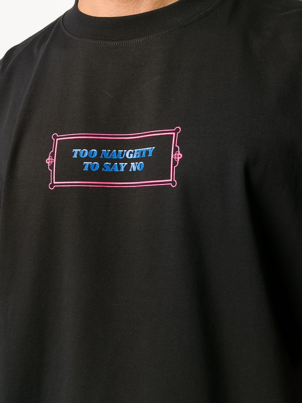 crew neck slogan print T-shirt - 5