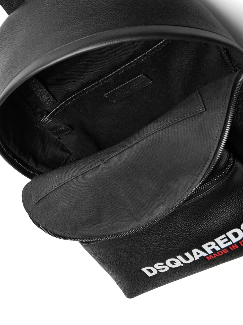 logo-print pebbled leather backpack - 5