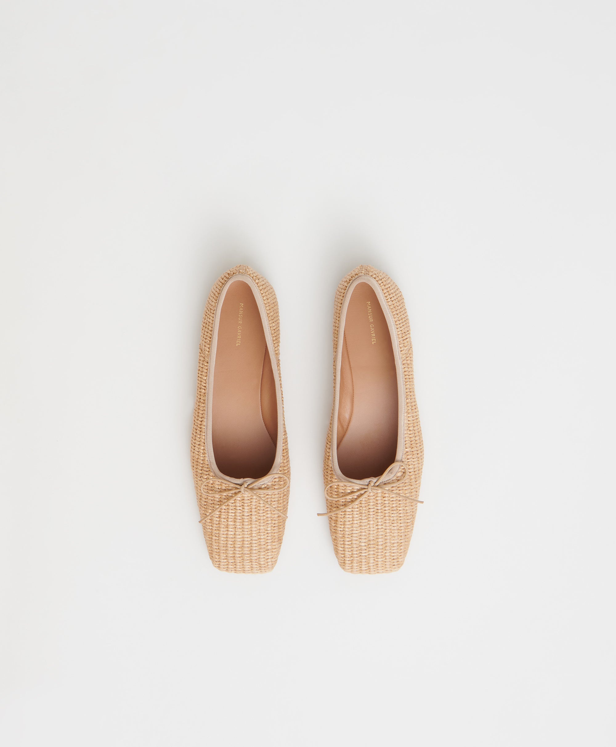 RAFFIA SQUARE TOE BALLERINA - 5