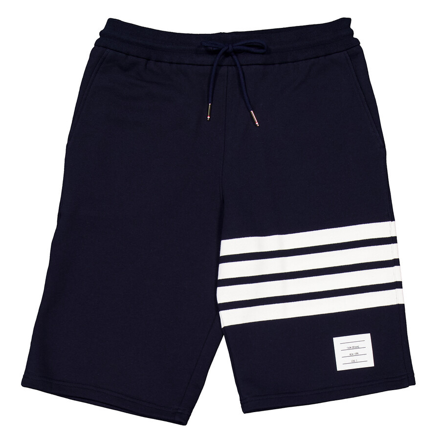 Thom Browne Navy 4-Bar Loopback Cotton Sweatshorts - 5