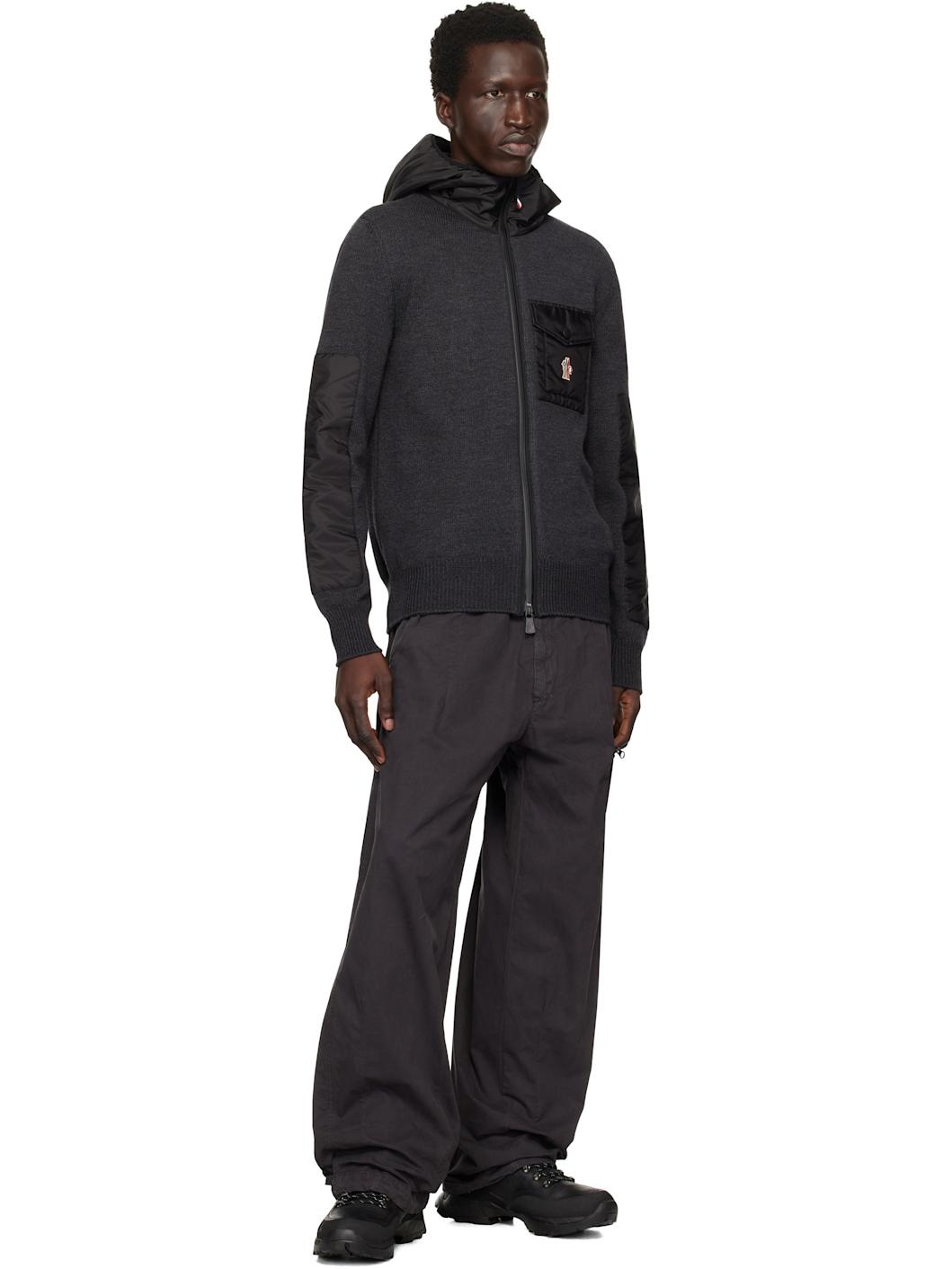 Gray Wool Zip-Up Hoodie - 4
