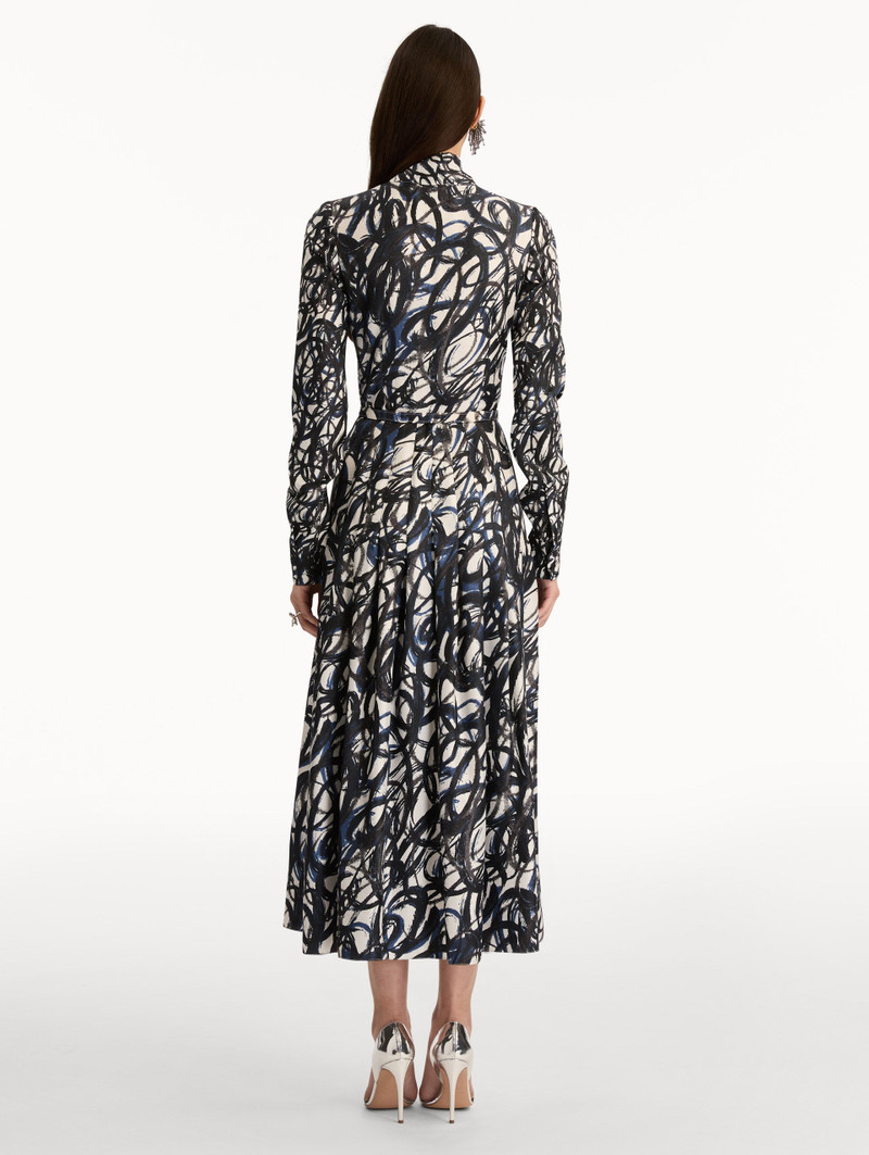 ABSTRACT SKETCH SILK TWILL DRESS 3
