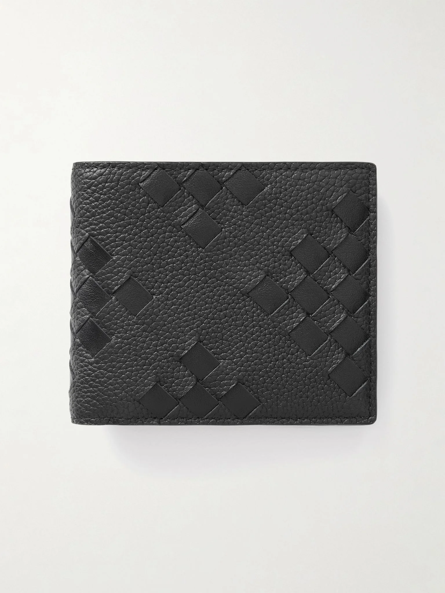 Diamonds Dover Intrecciato Leather Billfold Wallet Black - 1