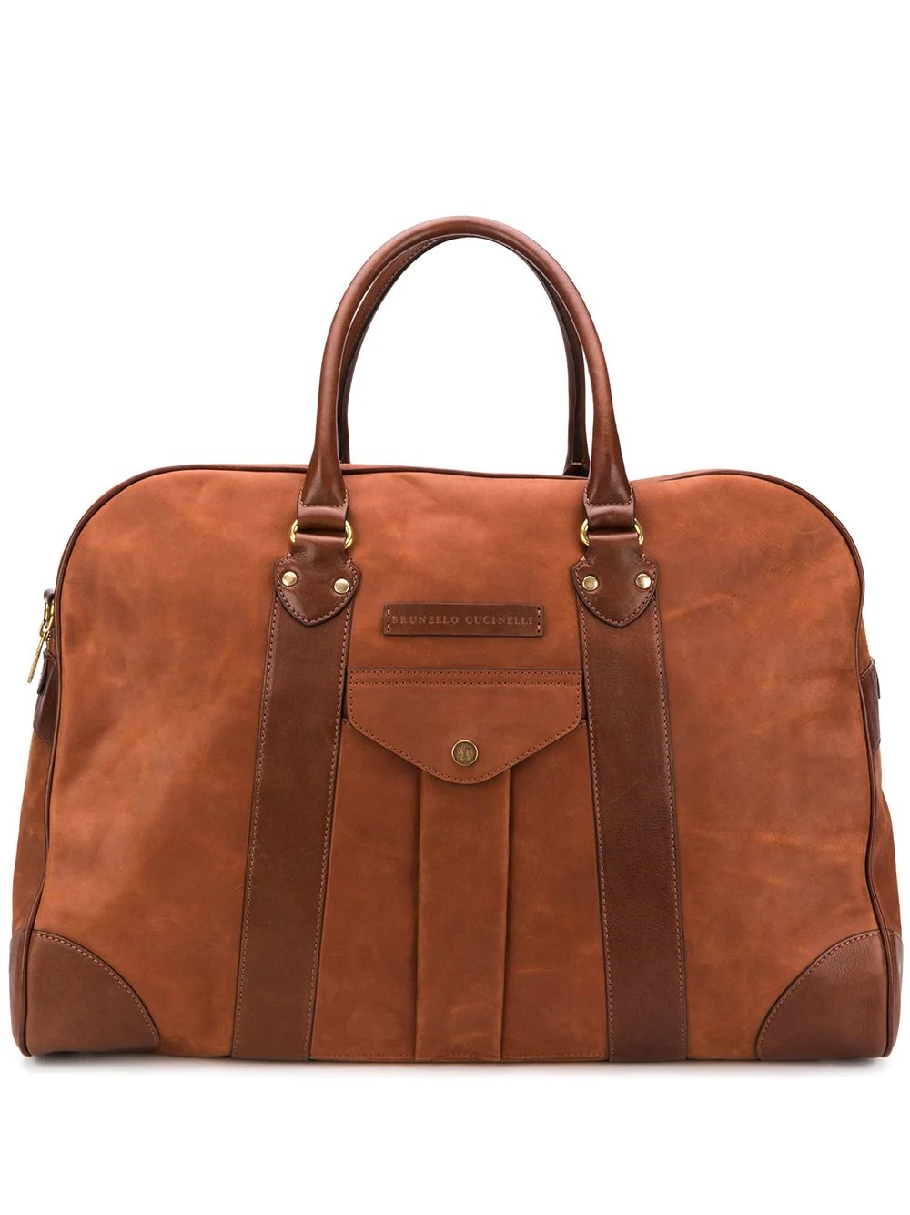 suede logo-patch holdall - 1