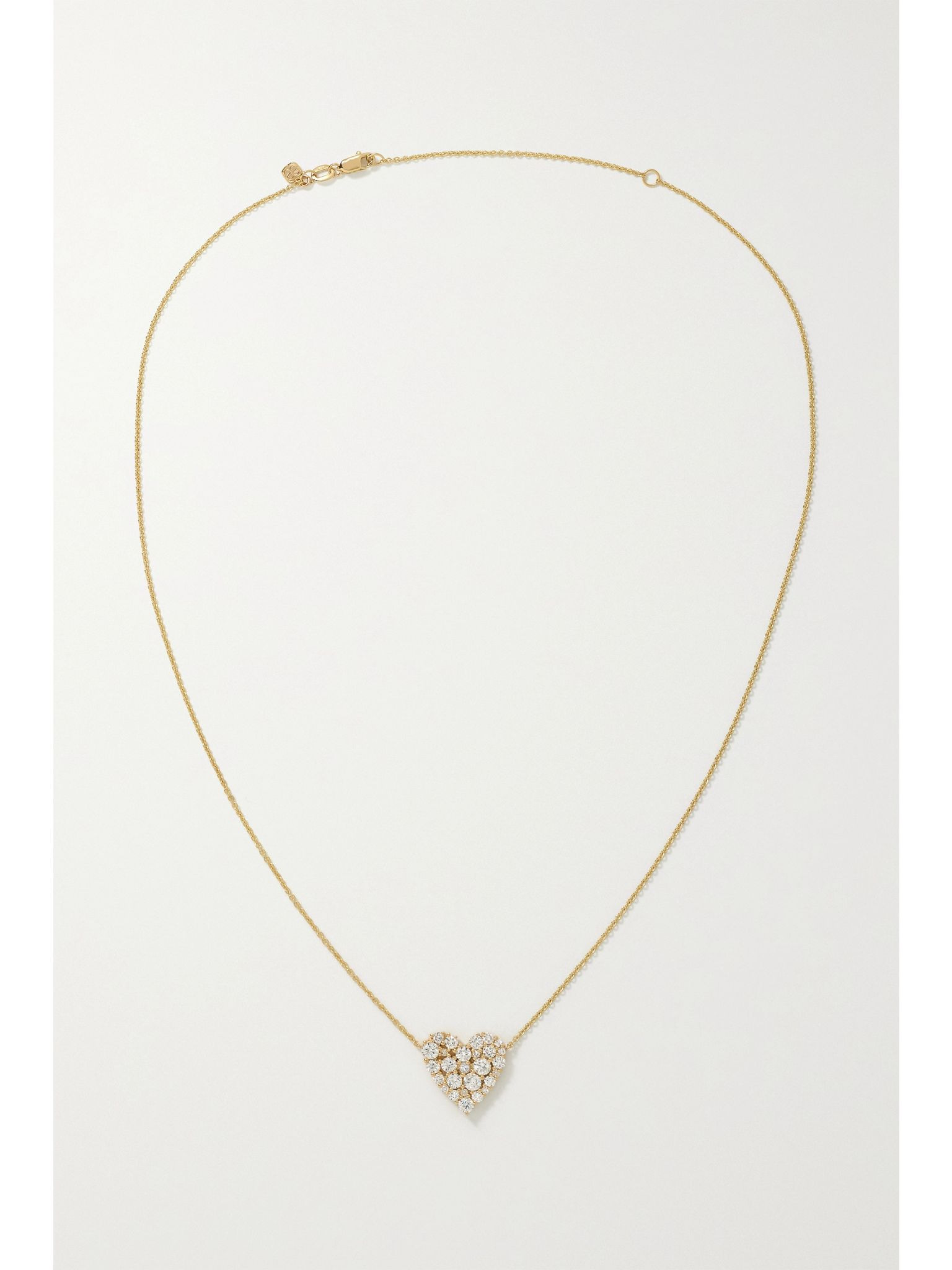 Cocktail Heart 14-karat gold diamond necklace Gold - 4