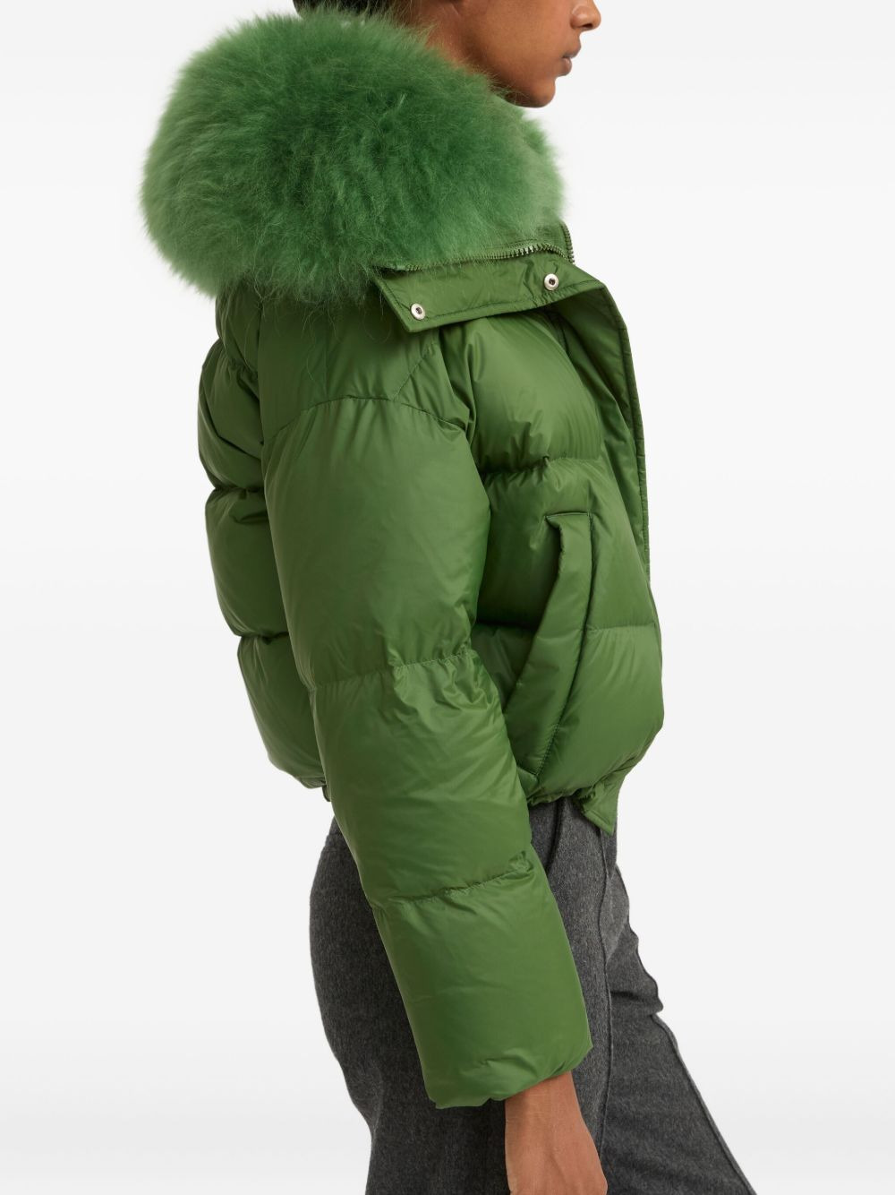 lambshearlking-trimmed puffer jacket - 3