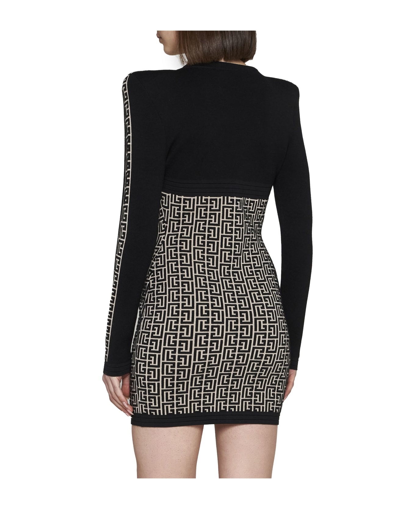 Knitted Monogram Bodycon Dress - 4