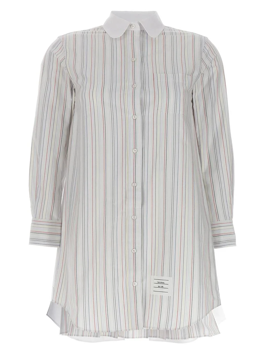 THOM BROWNE STRIPED SHIRT DRESS - 1