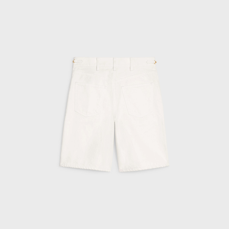CELINE SHORTS WITH GOURMETTE CHAINS IN OPTIC WHITE WASH DENIM outlook