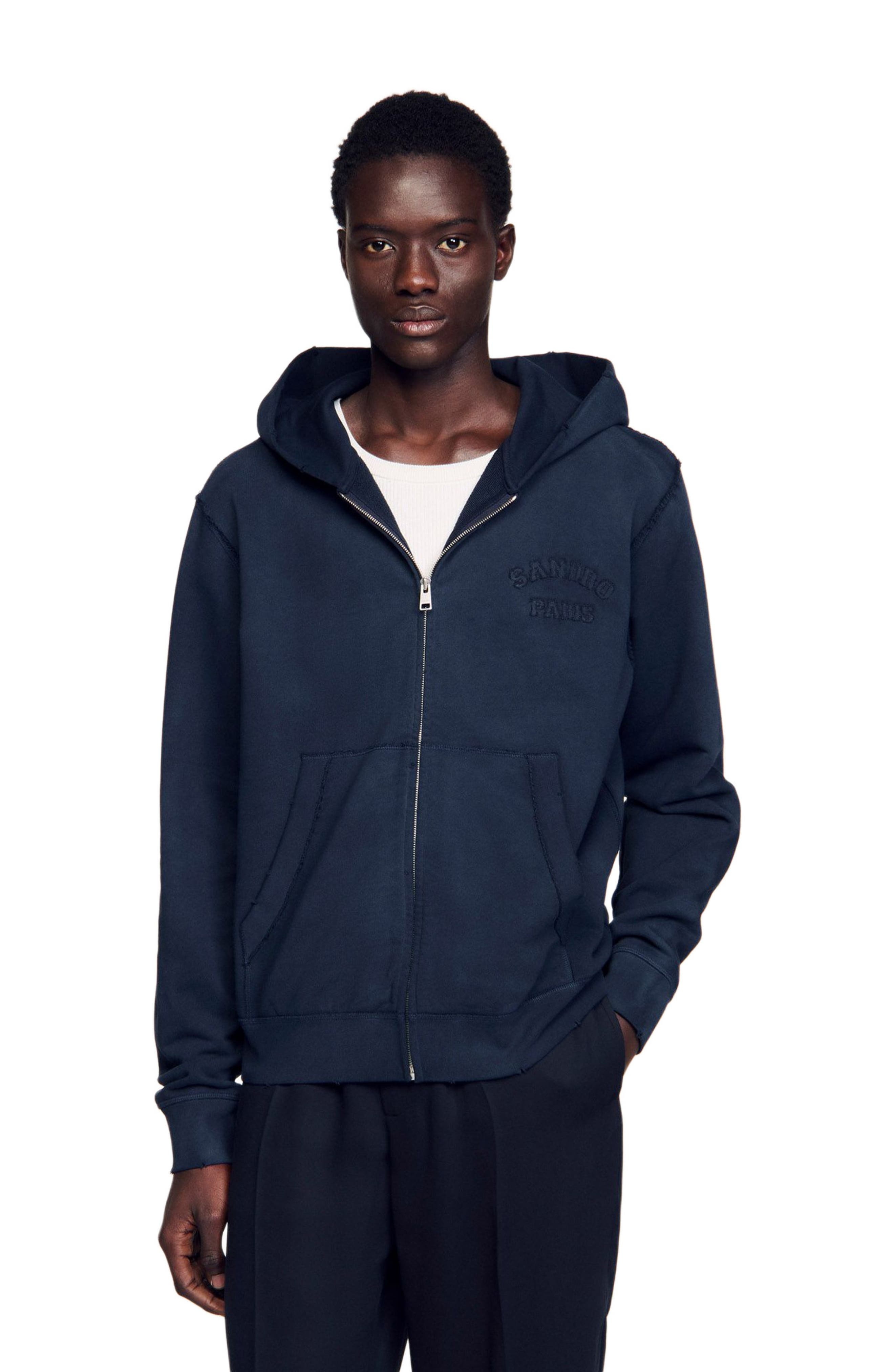 SANDRO Patch sweatshirt in Navy Blue at Nordstrom - 1