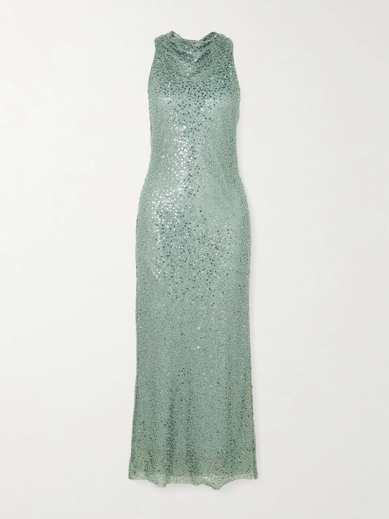 REBECCA VALLANCE Nixie open-back embellished metallic mesh