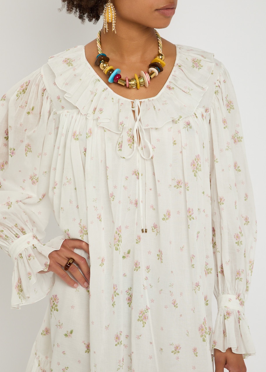 Chloe Floral-print Cotton Mini Dress - 5