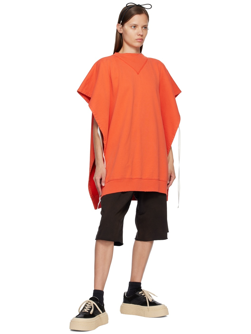 Orange Draped Sweatshirt - 4