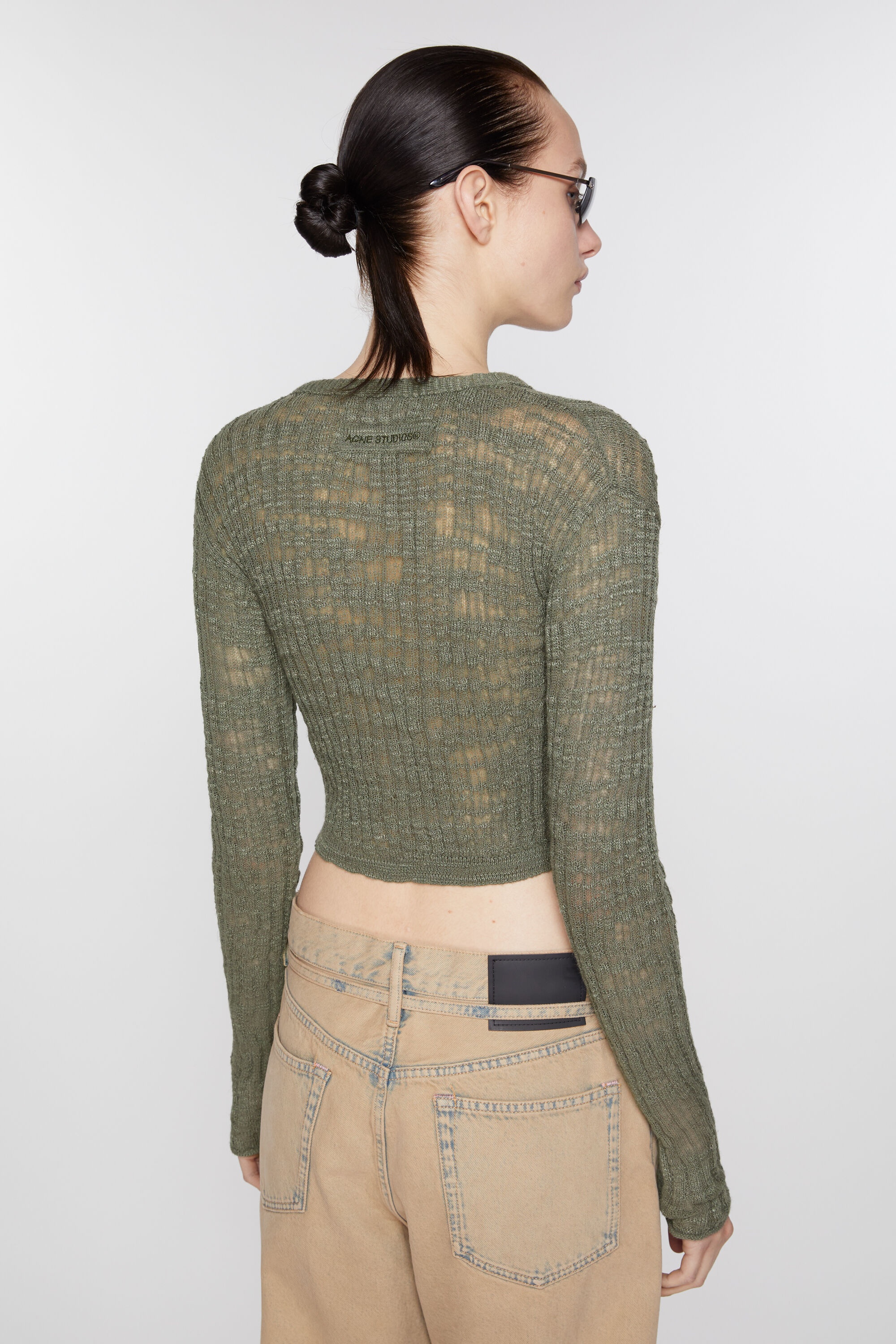 Wide rib cardigan - Seagrass Green - 3