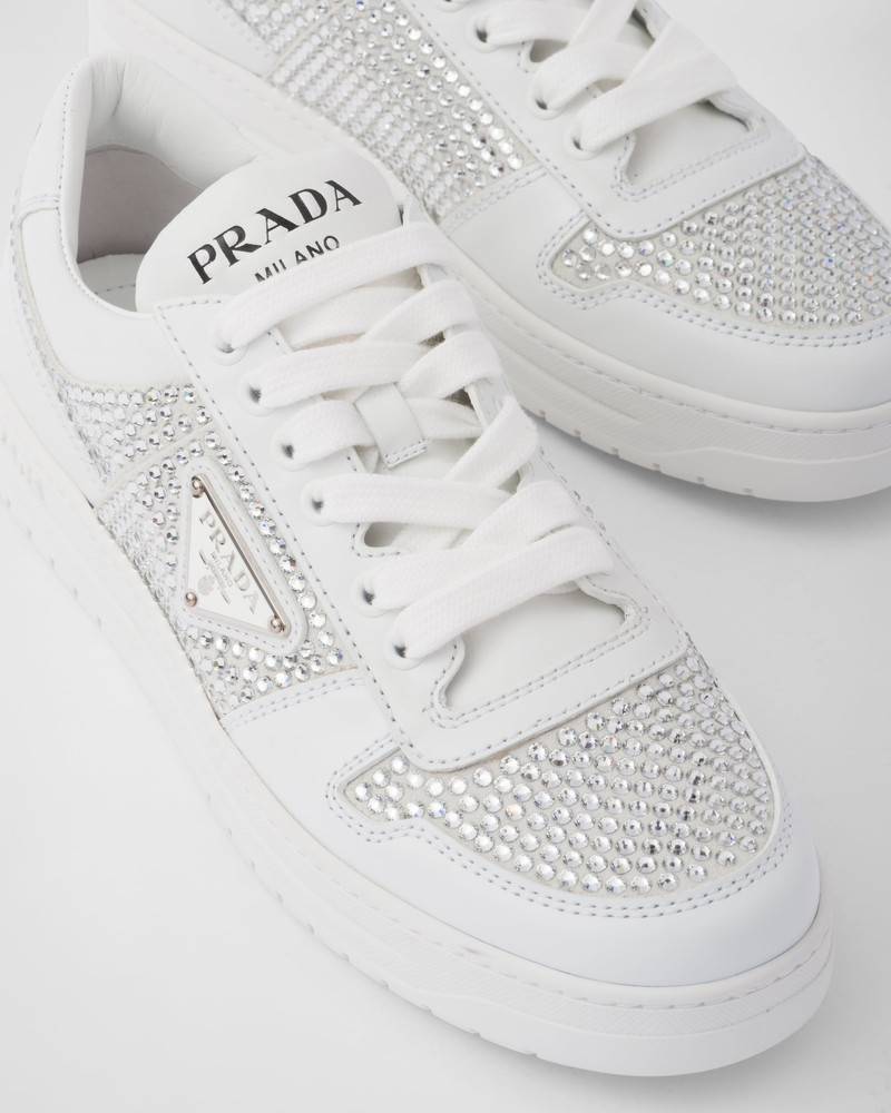 Leather sneakers with crystals 6