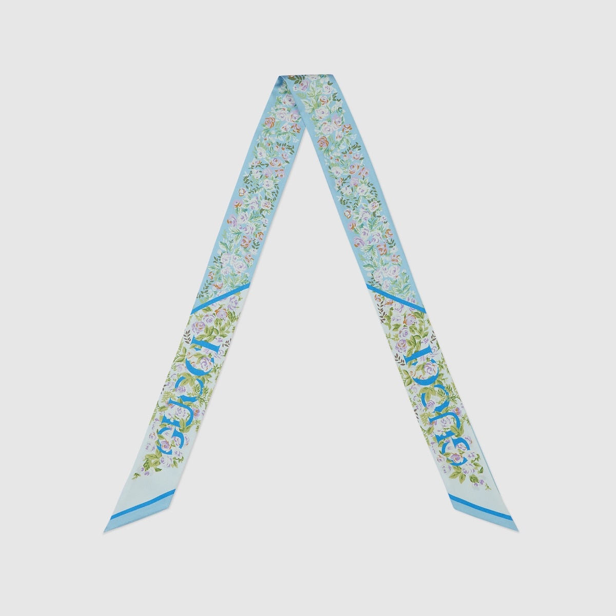 Gucci floral print silk neck bow - 2
