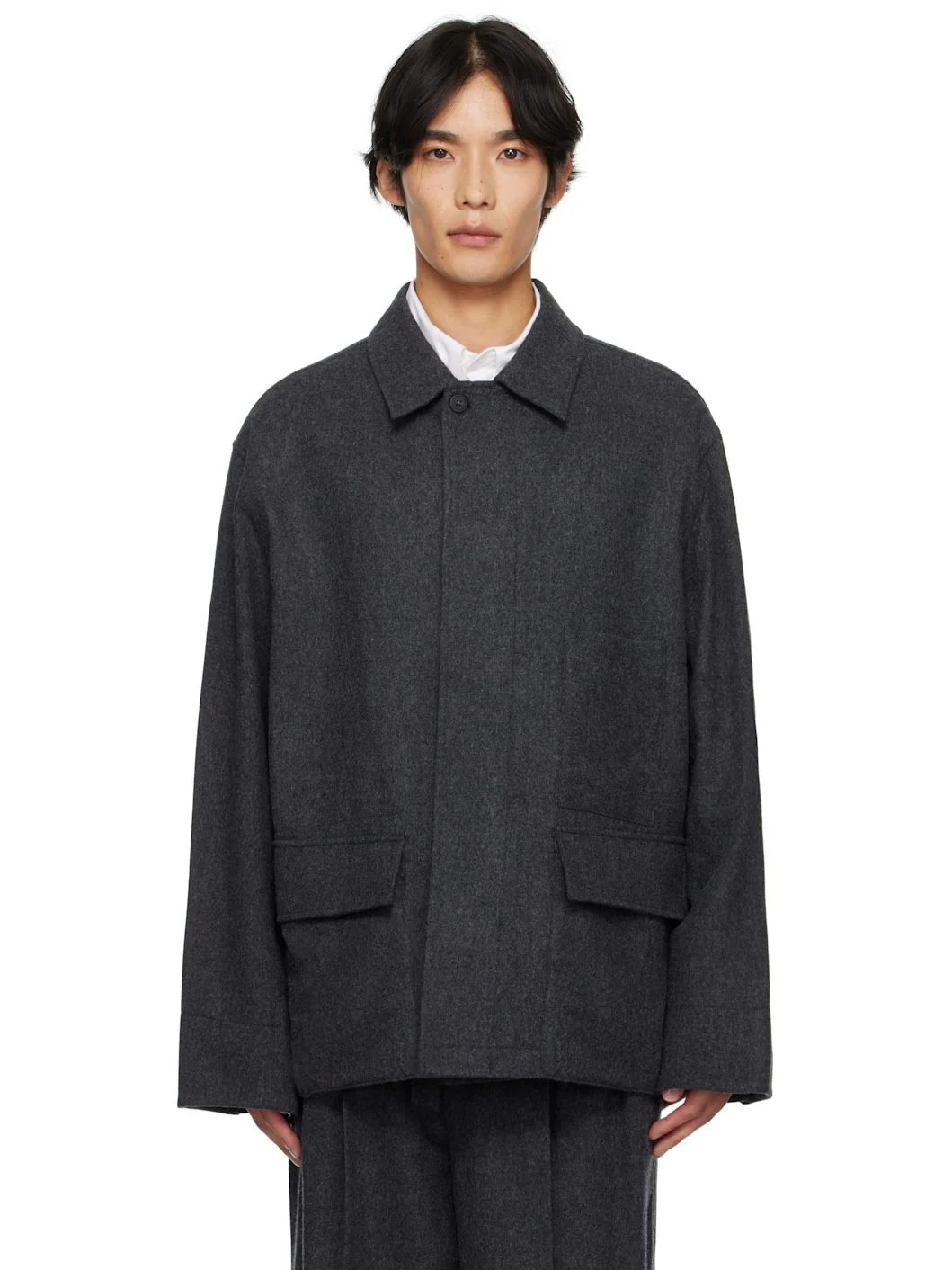 Gray Wool Field Jacket - 1