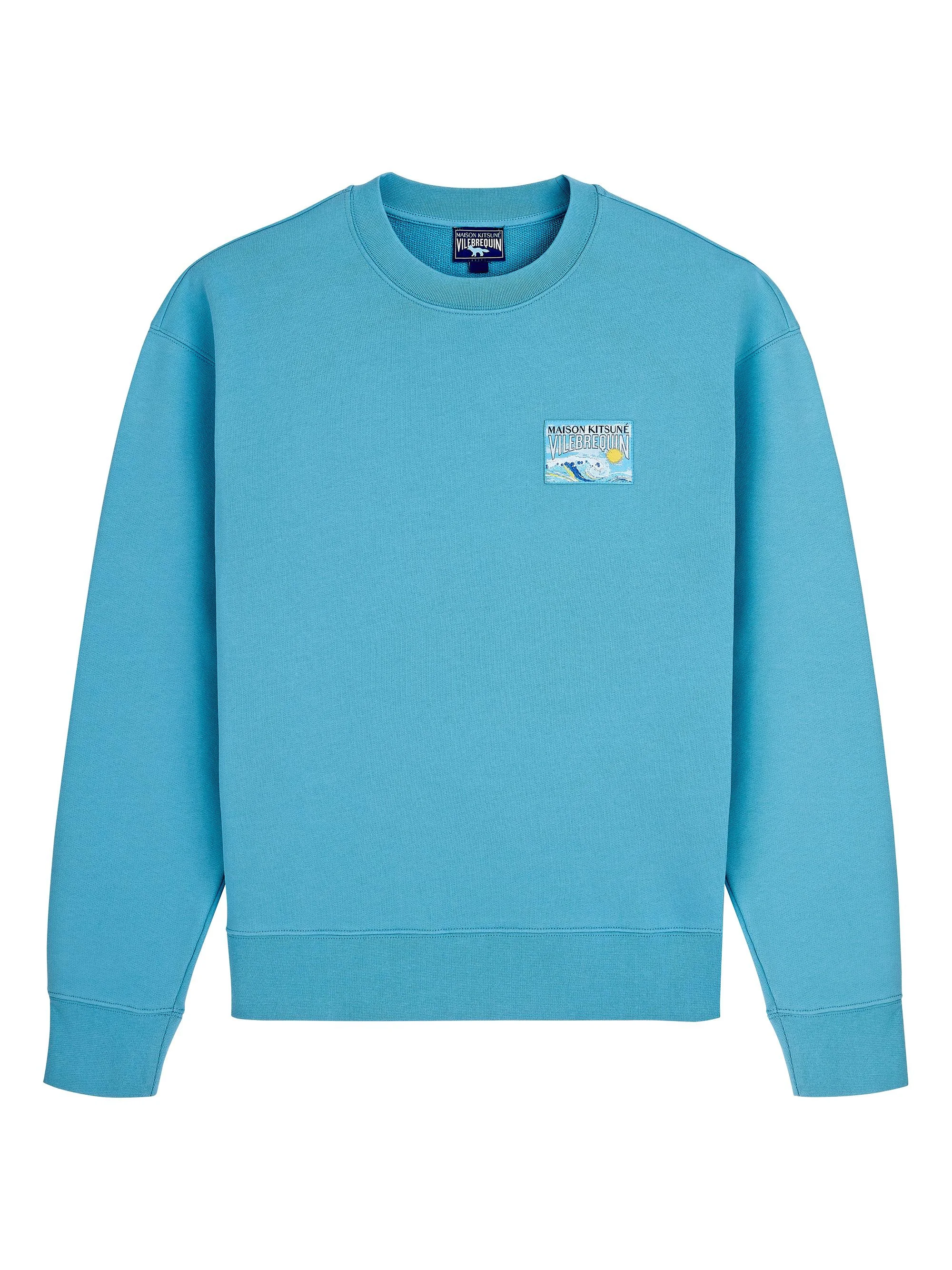 Men's x Maison Kitsuné Waves Cotton Sweatshirt - Breeze - 1