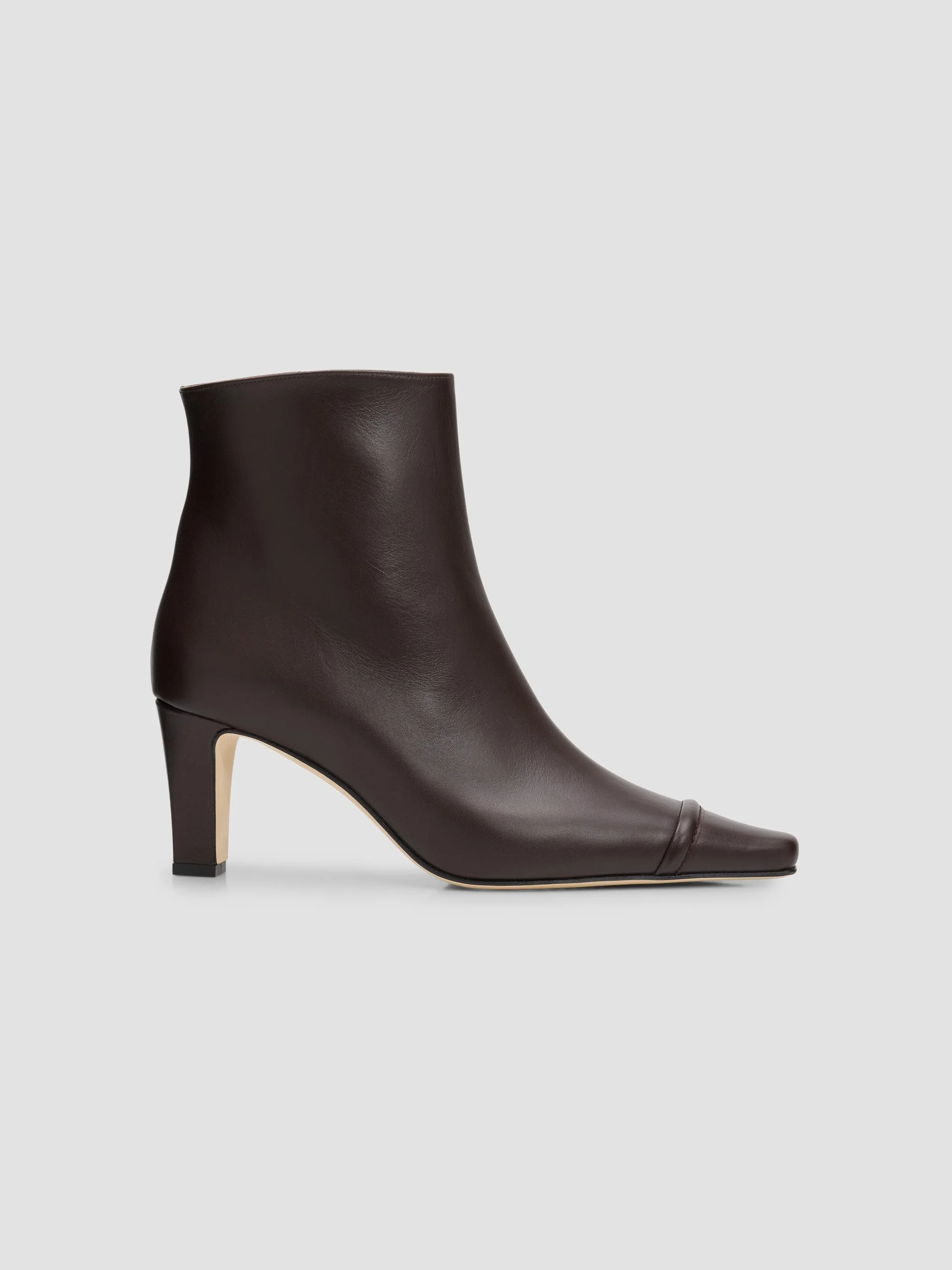 Women's Vivecal 70MM Leather Ankle Boots - Dark Brown - 1