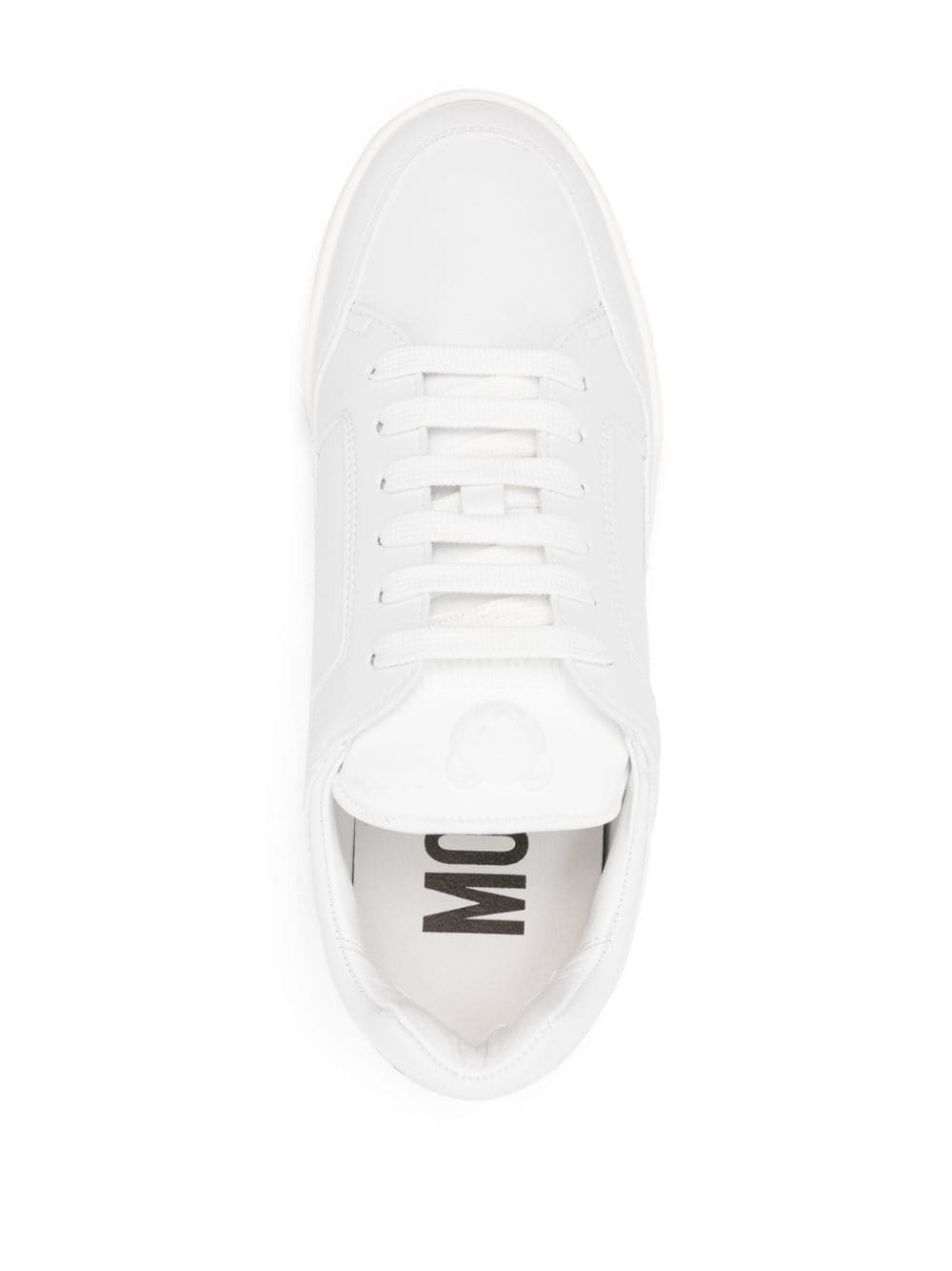 logo-embroidered leather sneakers - 4